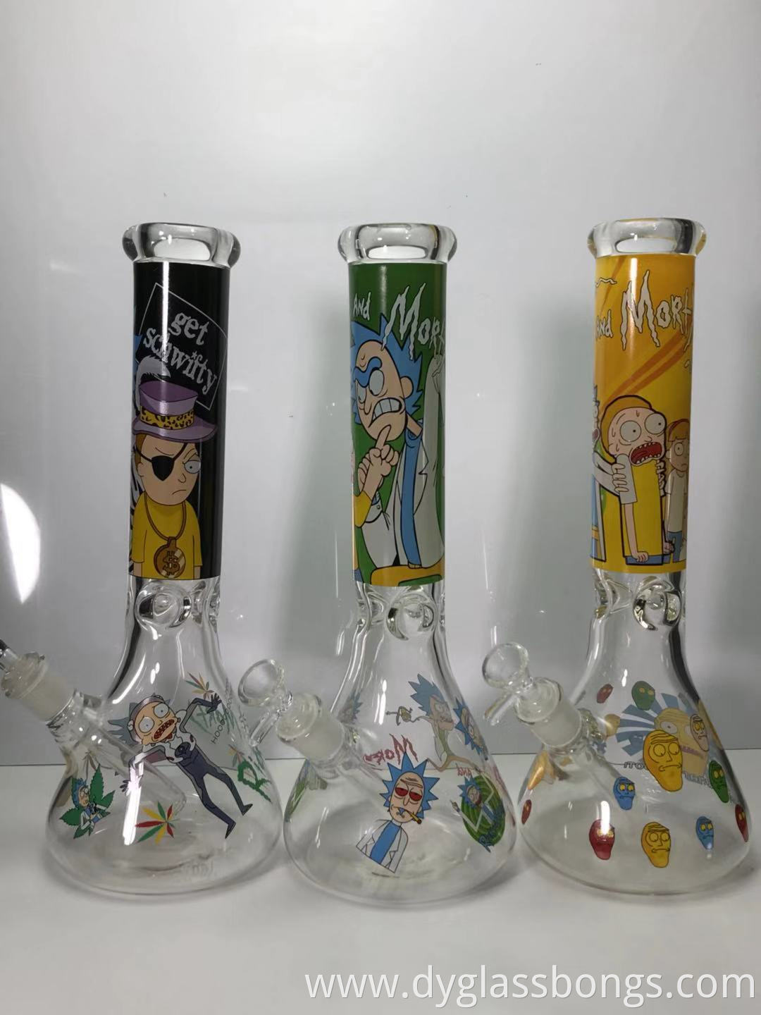 7MM thick Rick And Morty Glass Beaker Bong